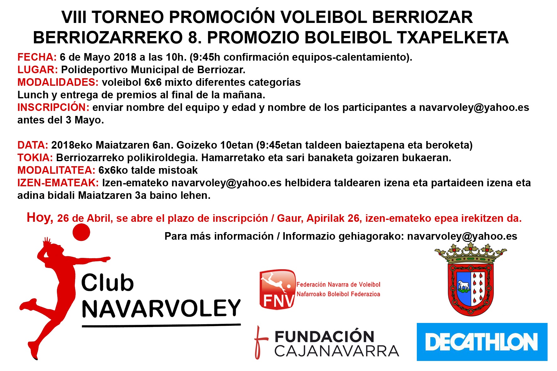 VIII Torneo promoci&oacute;n voleibol Berriozar